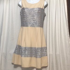 Beautiful dress skin color , light purple details